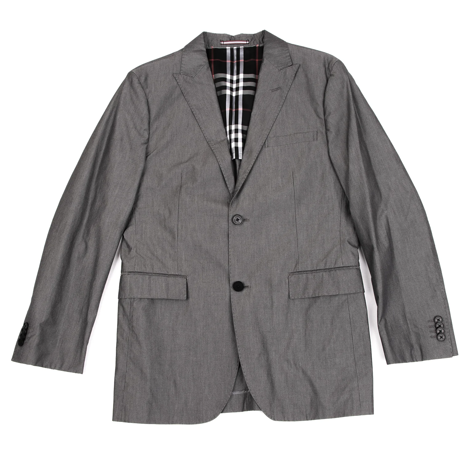 BURBERRY BLACK LABEL Check Lining Striped Jacket Grey M (K-135396)