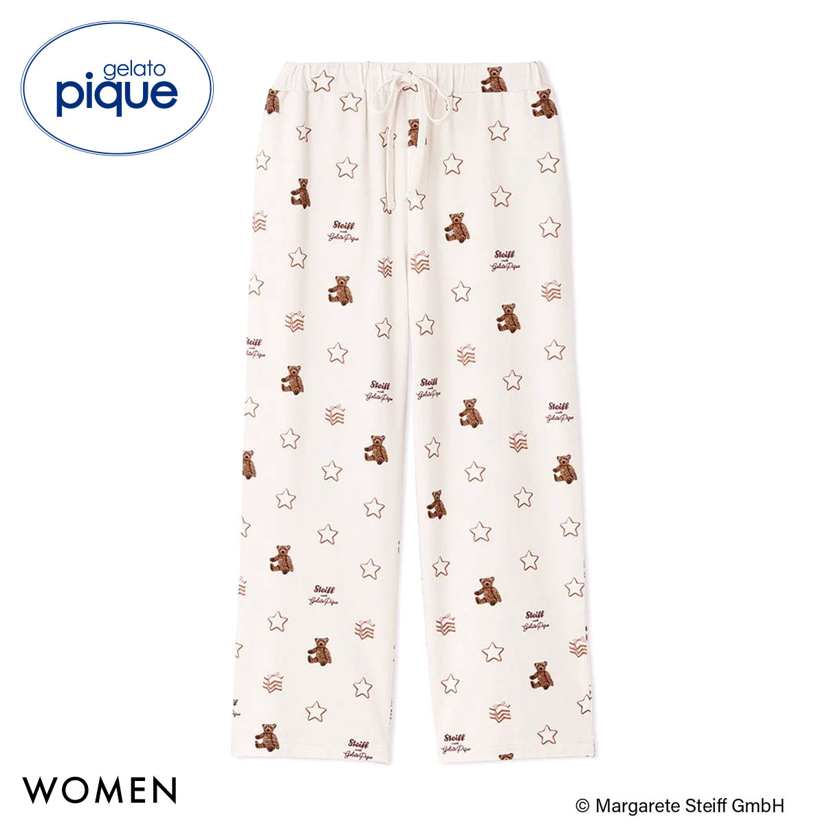 ジェラートピケ レディース シュタイフ 総柄ロングパンツ ジェラピケ