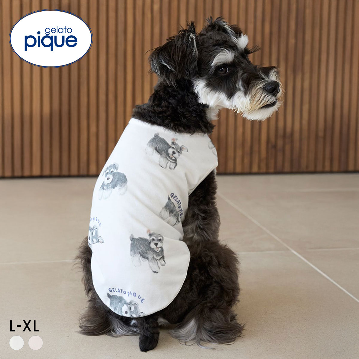 ジェラートピケ CAT&DOG シュナウザー柄カットソープルオーバー