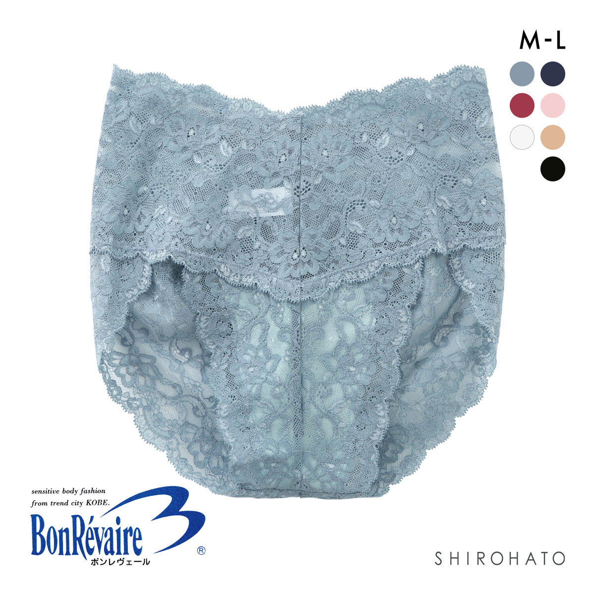 ボンレヴェール BonRevaire 総レース スタンダード ショーツ 深め ハイ