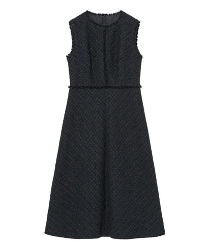 セットアップ対応商品】ウールジョーゼットシームフレアワンピース