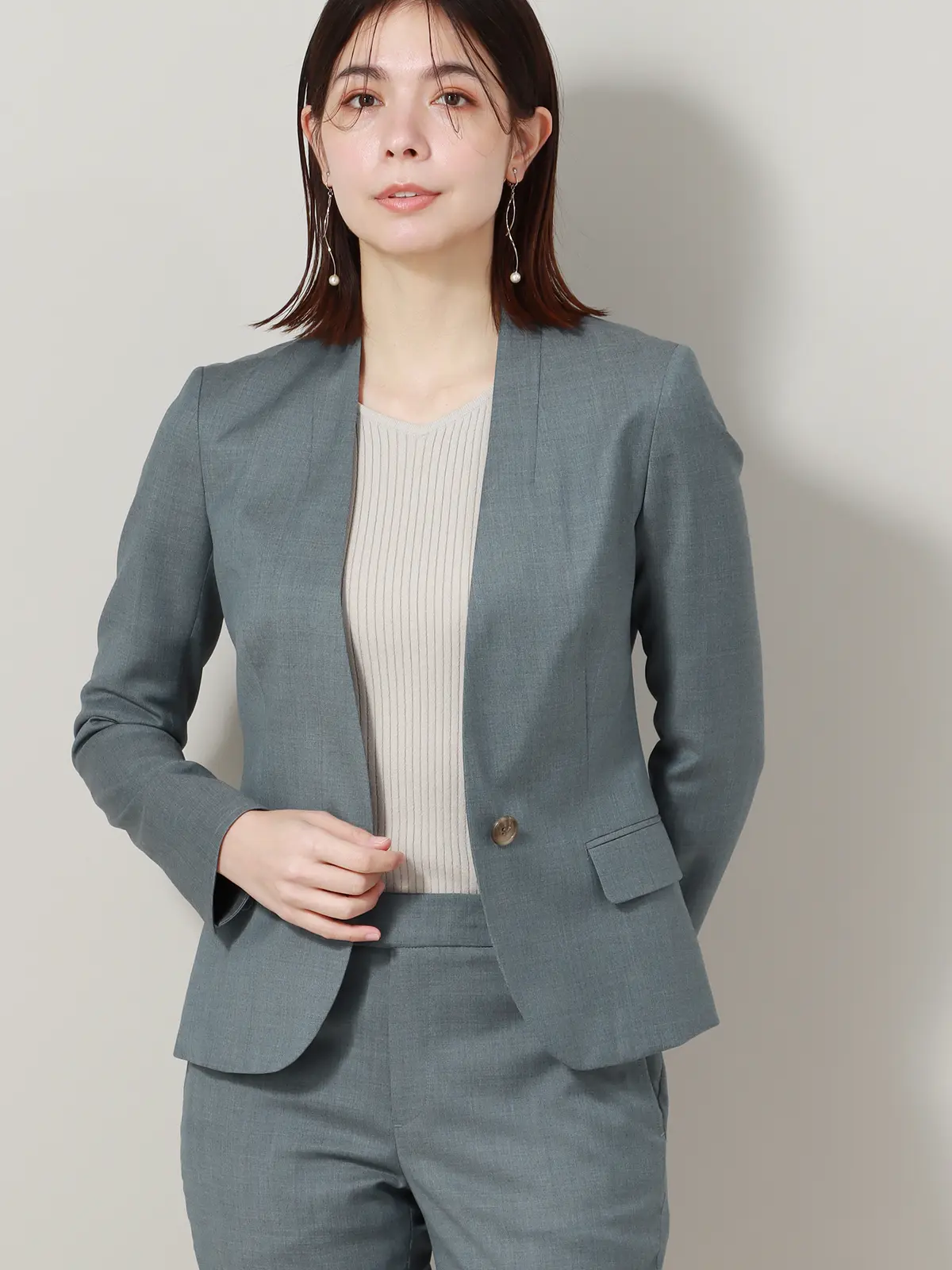 ジャケット／Vカラー／REDA／ストレッチ／SUPER110'sウール／無地