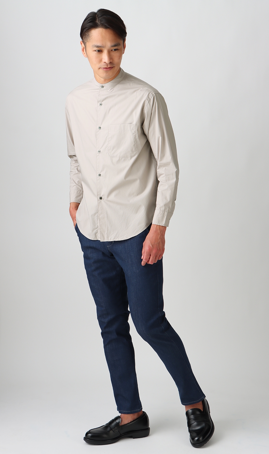 バンドカラーシャツ《ウォッシャブル》 (TTNVW-23) | les. | 紳士服
