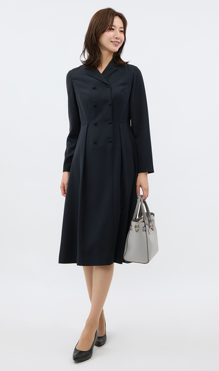 テーラーカラーダブルワンピース【お受験対応】 (TOP2F2412-23