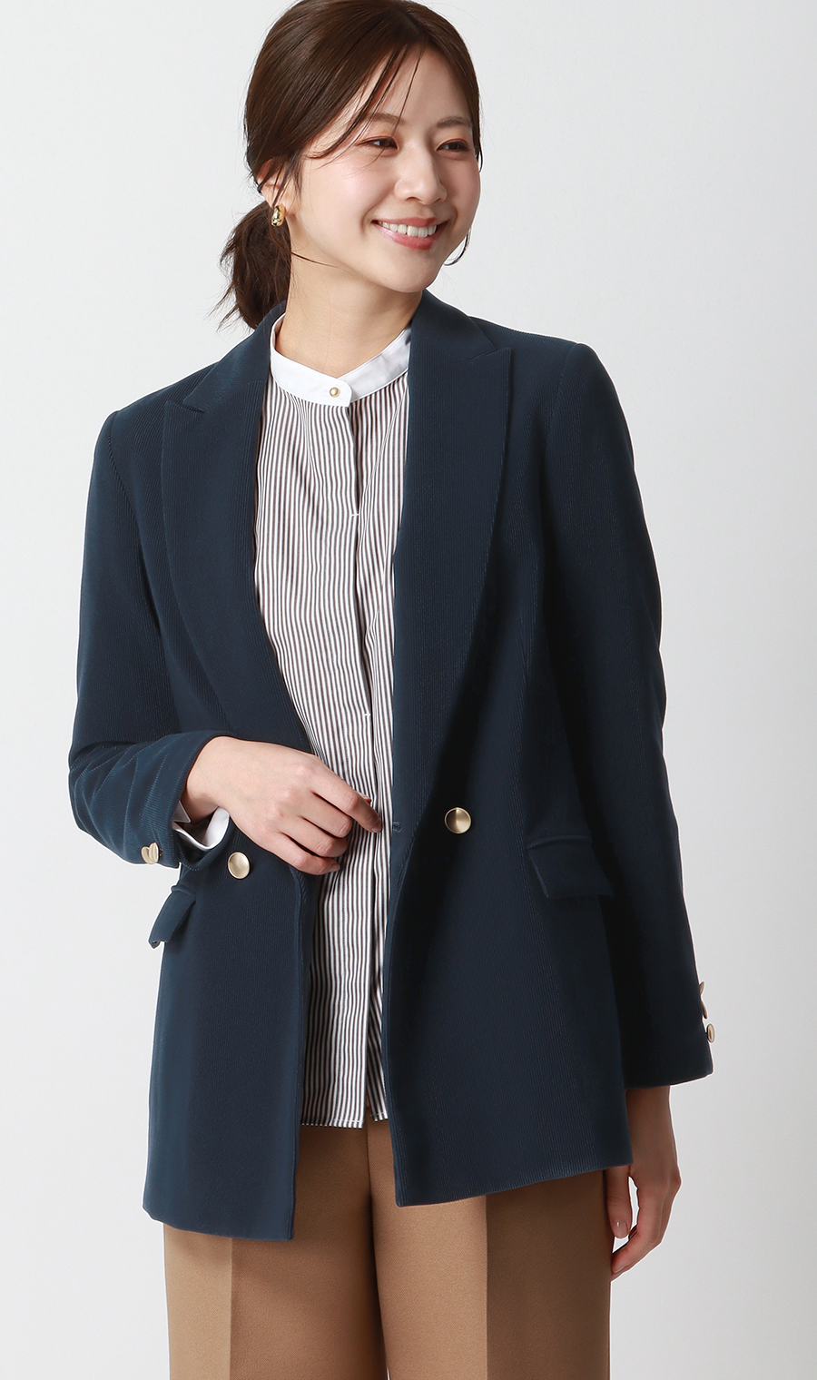 2ボタンダブルジャケット【コーデュロイ】 (AJW5191-C) | ANCHOR WOMAN