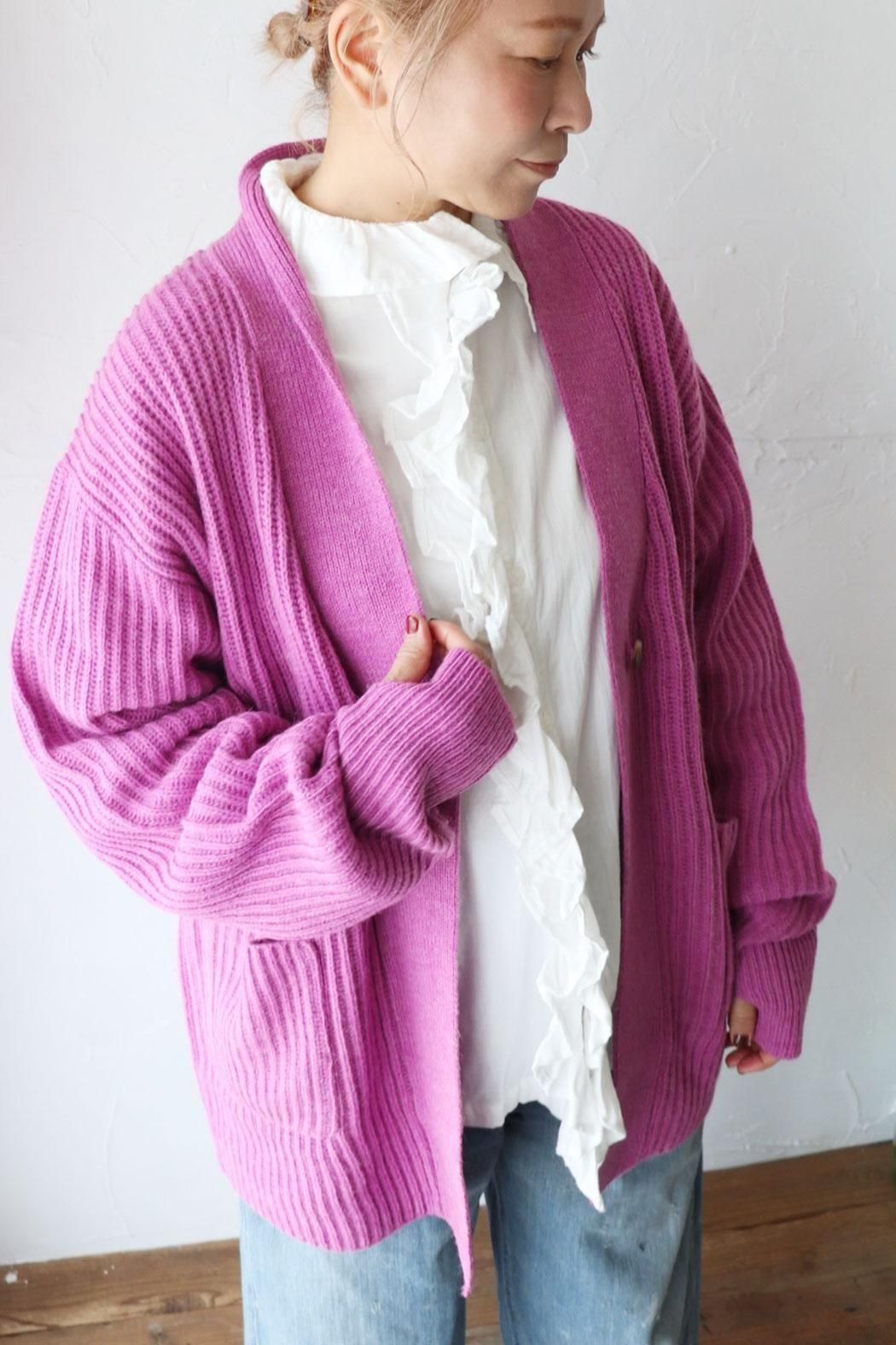 SALE＊【ichi】アルパカ混 CARDIGAN｜ふんわり柔らかなサムホール付き