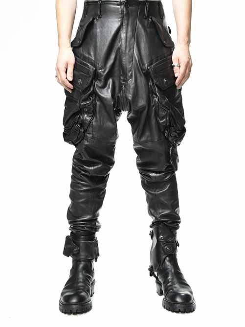 JULIUS[ユリウス] / GORDINI / LEATHER GAS MASK CARGO PANTS レザー