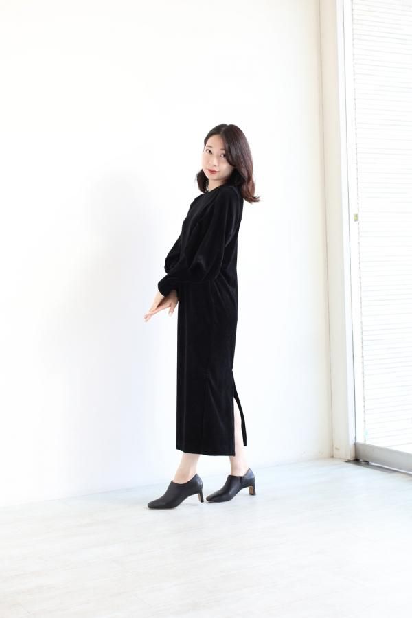 Mame Kurogouchi(マメ) Ribbed Velour Jersey Dress - YAMAROKU