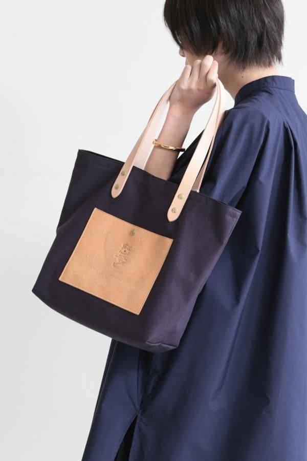 IL BISONTE(イルビゾンテ) トートバッグ ネイビー×ヌメ - YAMAROKU