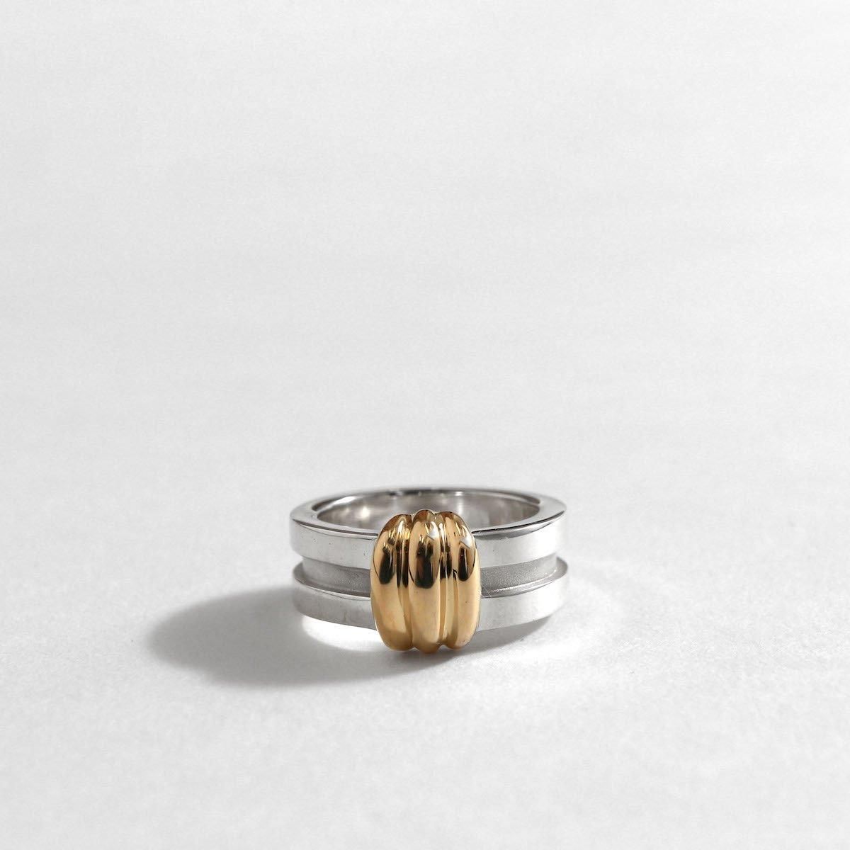 オールドティファニー グルーブドリング | シルバーxゴールド