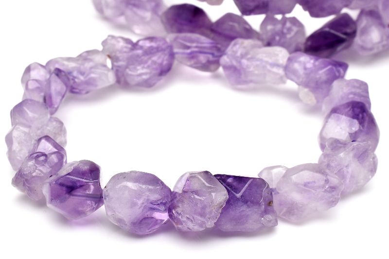 ゴロゴロ質感 アメジスト 7.5mm 原石 ブレスレット 1個売り _B1299-1