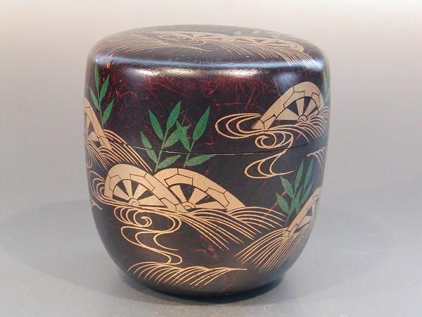 茶道具 大棗 波車 和紙張、 田中宗凌作 桐共箱□新品□