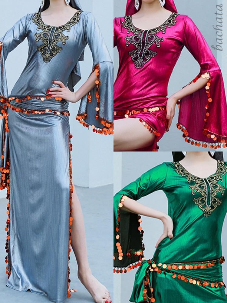 ベリーダンス衣装 サイディー/サイーディードレス グレー/ピンク