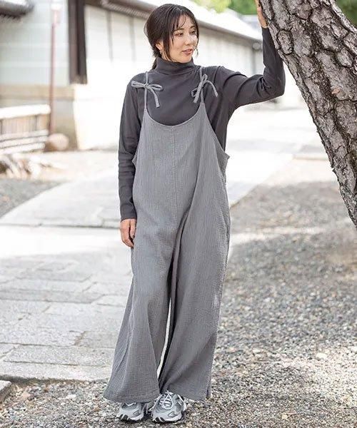 二重ガーゼ サロペット | グレー - 楊柳生地 専門店 山城 ネットショップ