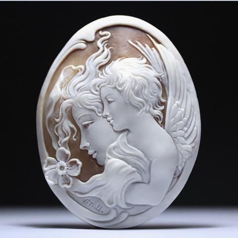 ぴーちゃん】アニエッロ・ダクンド 天然シェルカメオルース I.1205