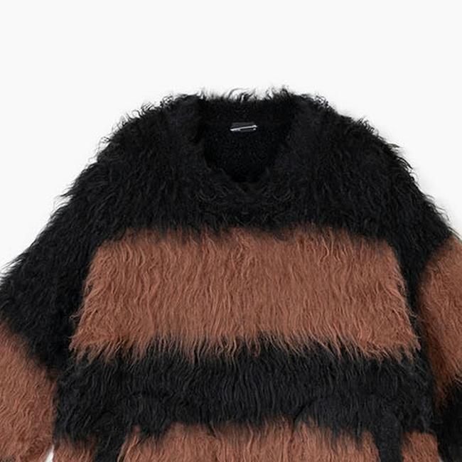 LAD MUSICIAN《ラッドミュージシャン》LOOP YARN SHAGGY BORDER KNIT