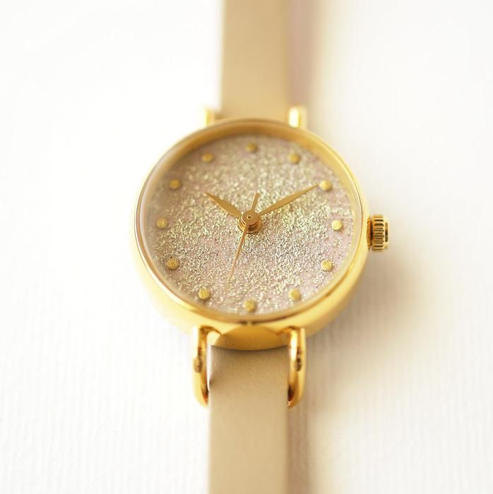 別誂》 こないろ 桜鼠に水金箔ちらし レディース腕時計 ｜ 日本の美を