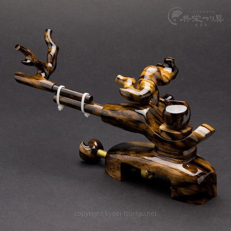 承言 遊 黒柿孔雀杢 大型弓型万力 金印 No.89 | へら鮒釣具の通販なら