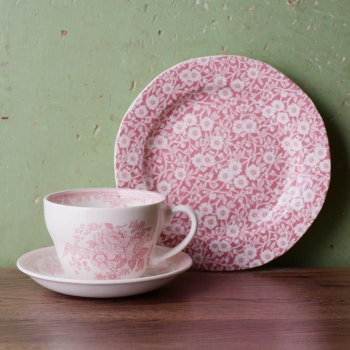 イギリス食器 Burleigh ピンクアジアティックフェザンツ ブレック