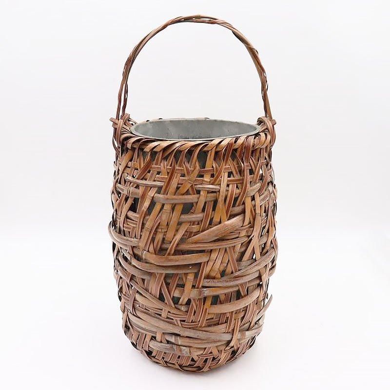 竹籠 編み籠 花器 花籠 アンティーク オブジェ インテリア ナチュラル