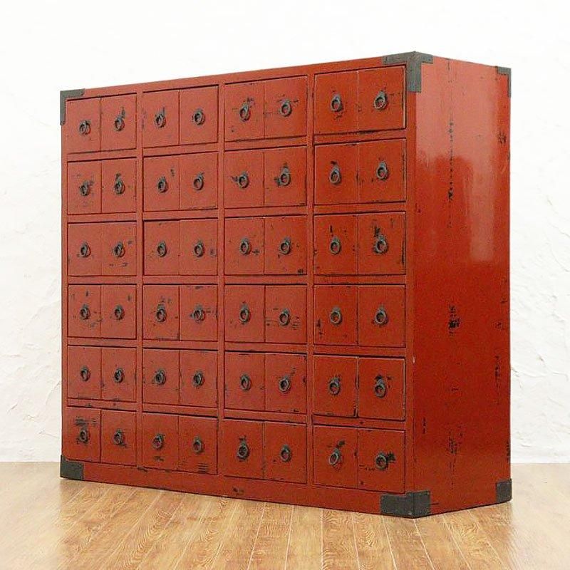 根来塗り 薬箪笥 48杯 昭和初期 日本製 アンティーク