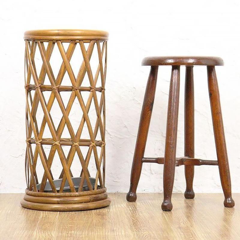 竹製の昭和レトロな和風傘立てアンティーク