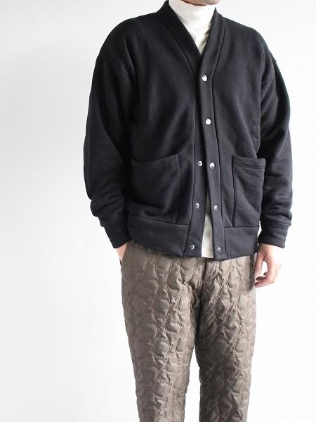 Sans limite 起毛裏毛 CARDIGAN / Black (MENS) - ALPOA