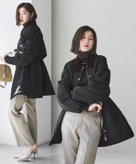 洗える】ハンティングキルティングコート「D1639」