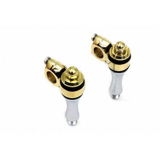 V-TWIN スプリンガー用 ドッグボーンライザー ブラス/クローム