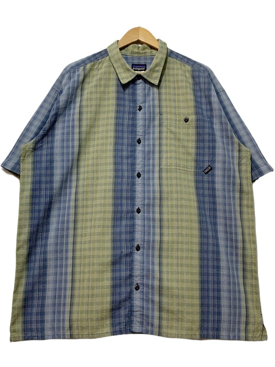 07年製 patagonia Puckerware Shirt 青黄緑 XL 00s パタゴニア
