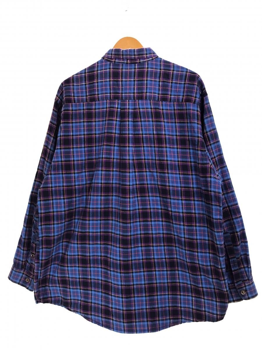 91年製 patagonia L/S Pima Cotton Shirt 青紫 L 90s パタゴニア