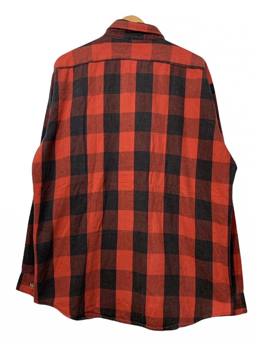 90s FIVE BROTHER Check Flannel L/S Shirt 赤黒 XL ファイブブラザー