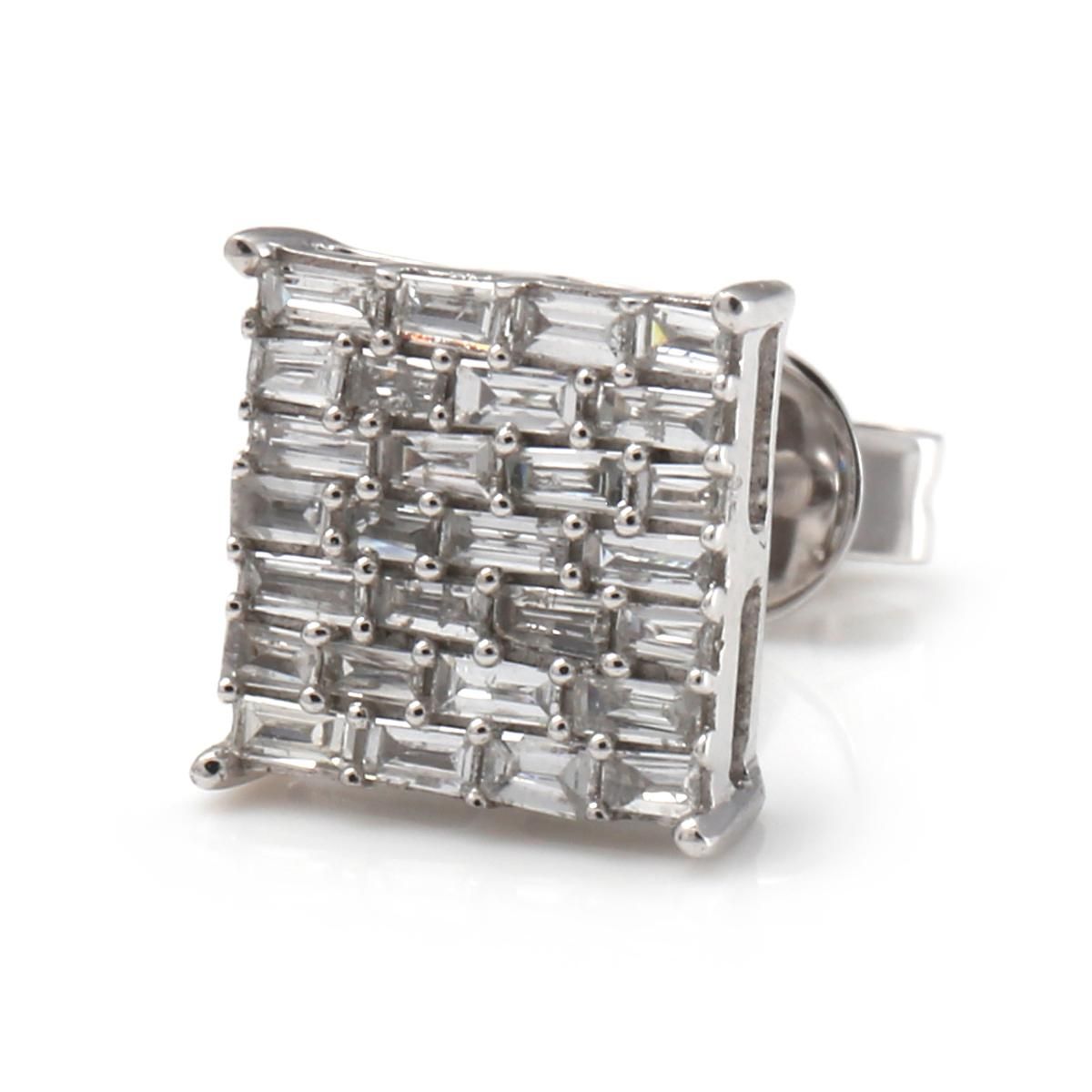 ダイヤモンド 14K ホワイトゴールド ピアス 8mm E2221 - AVALANCHE