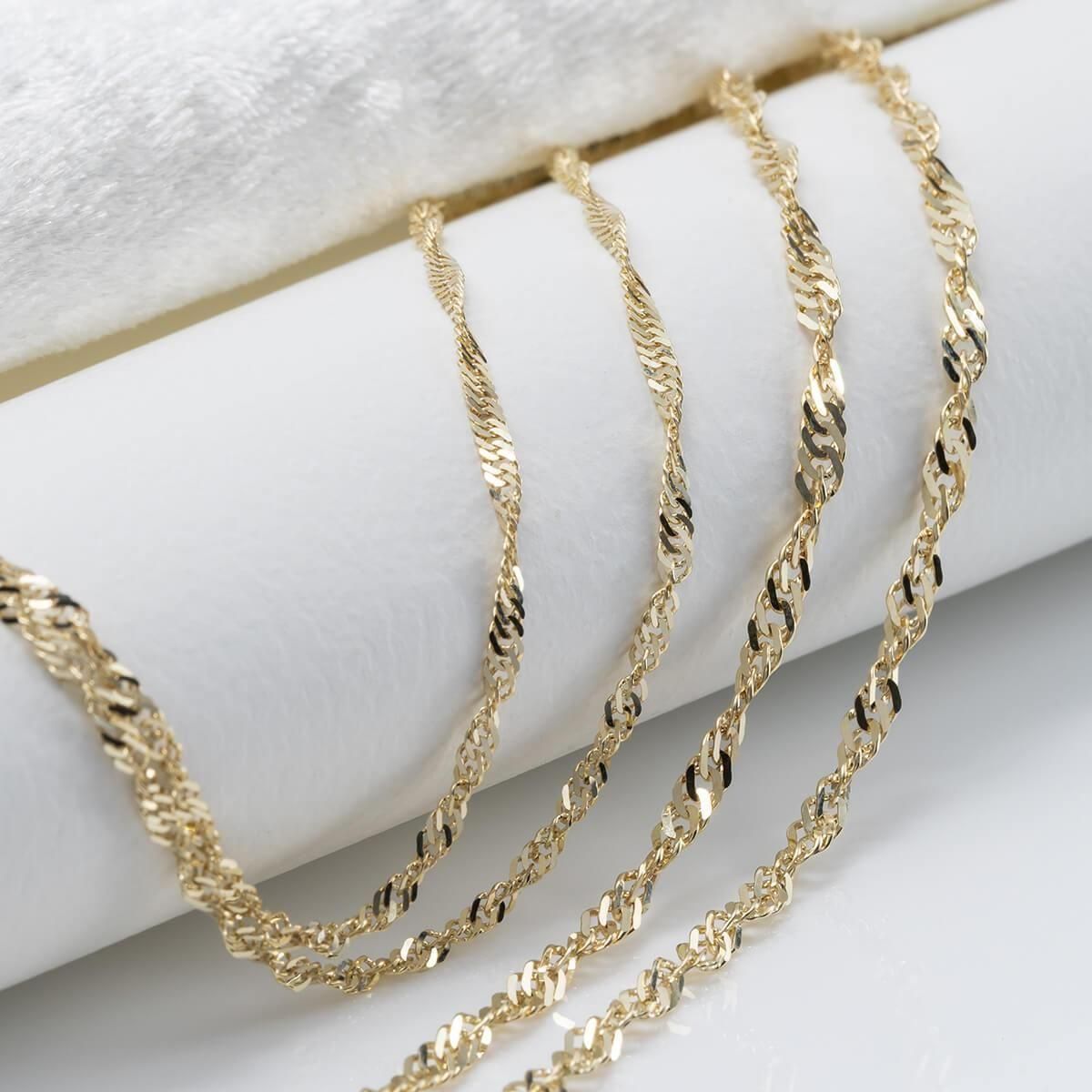 10K イエローゴールド スクリューネックレス 幅2.2mm 40cm-60cm