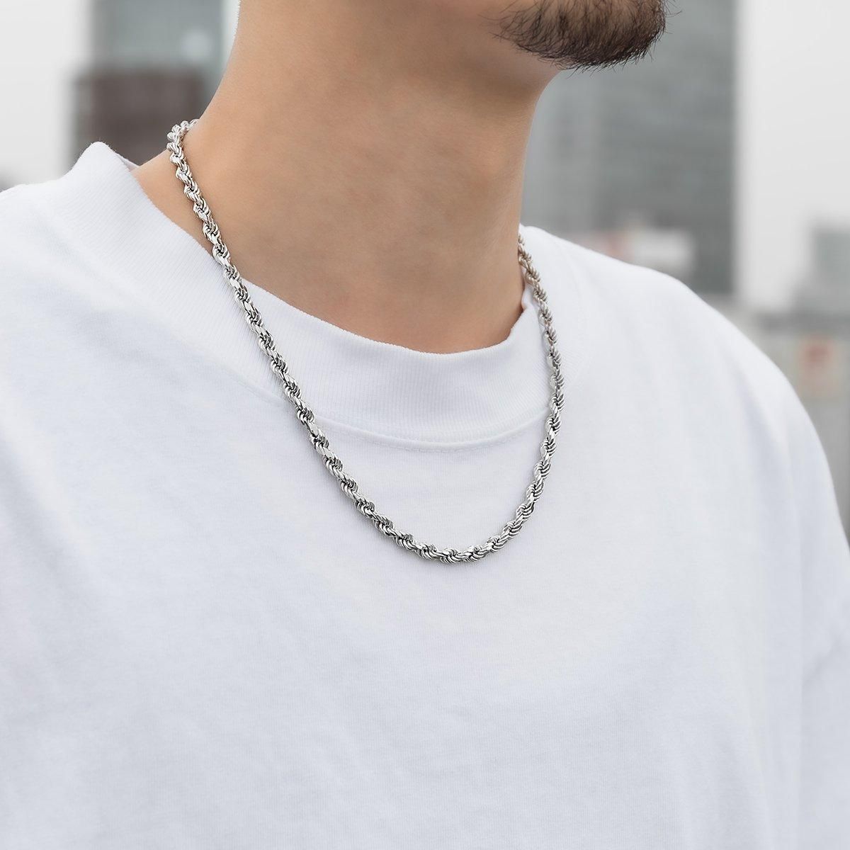 シルバー ロープネックレス 幅5mm 50cm-60cm V-100HCMD - AVALANCHE