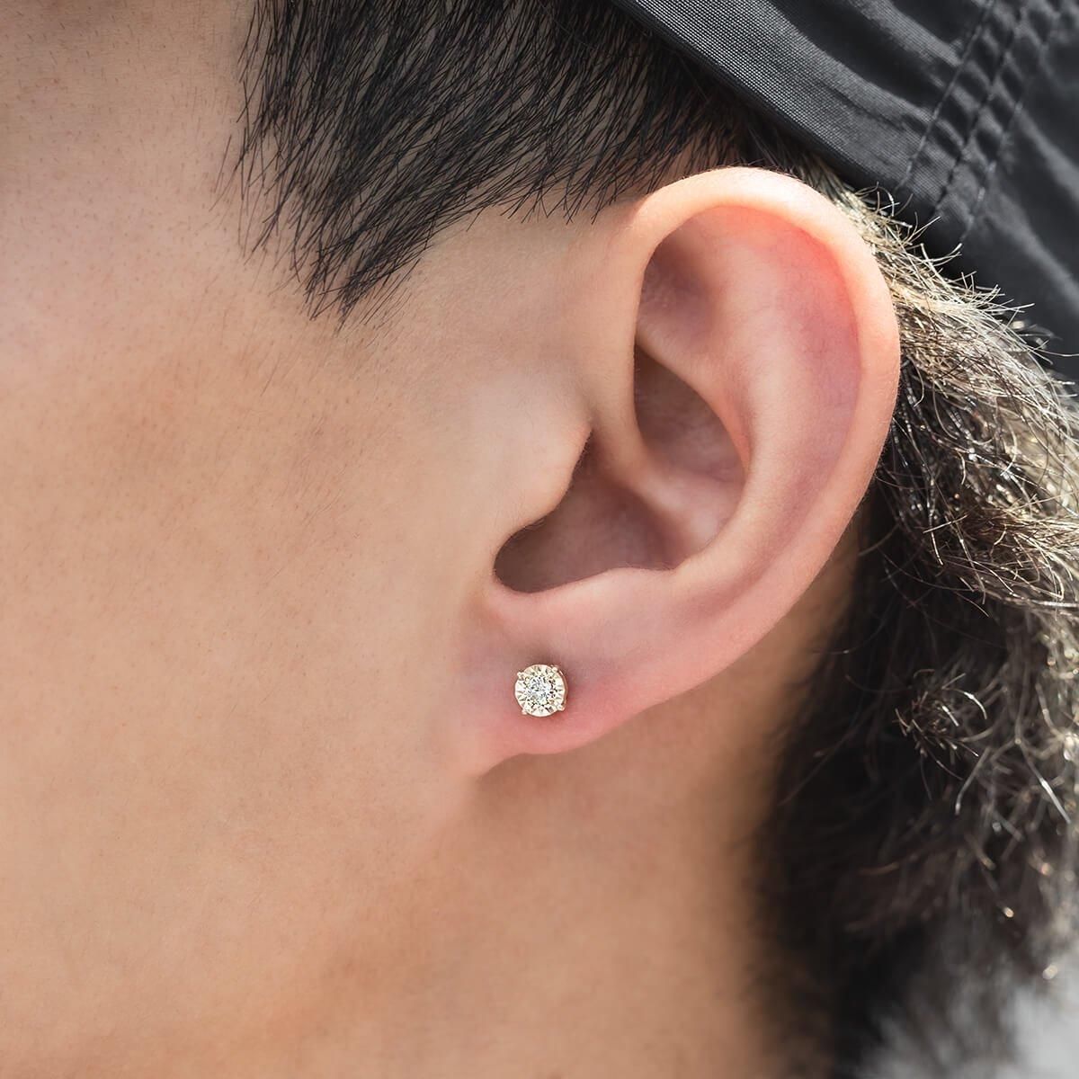 ダイヤモンド 10K イエローゴールド ピアス 5mm E17523XB-10KY