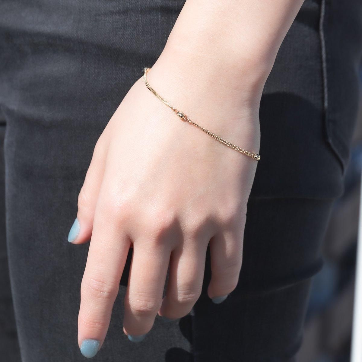 10K イエローゴールド ブレスレット 17cm-19cm DD-009600J - AVALANCHE