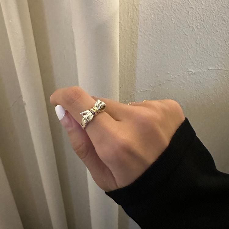 リボンリング シルバー×ゴールド ヴィンテージ|ティファニー TIFFANY