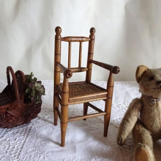 アンティーク ドールチェア | フランス 木製ドールチェア バンブー