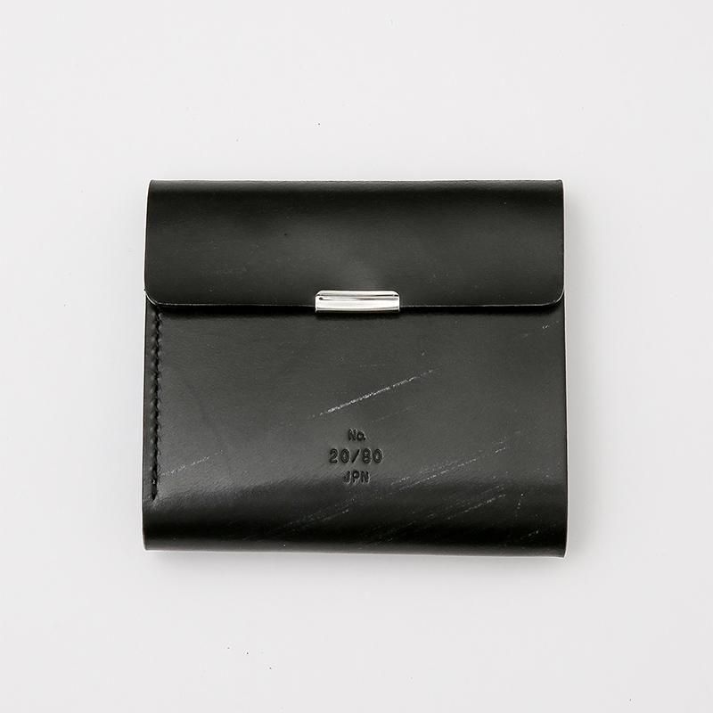 20/80】BRIDLE LEATHER FOLDED WALLET WITH FLAP BK - THIRTY' THIRTY