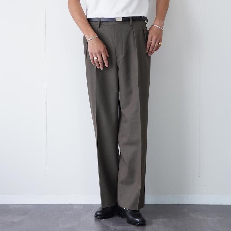 MAATEE&SONS】FOREVER SLACKS TYPE2 WOOLPINCHECK KAHAKI - THIRTY