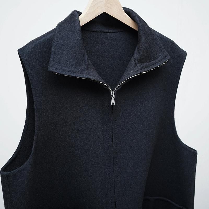 MAATEE&SONS】W-FACE VEST CHACOAL - THIRTY' THIRTY' STORE