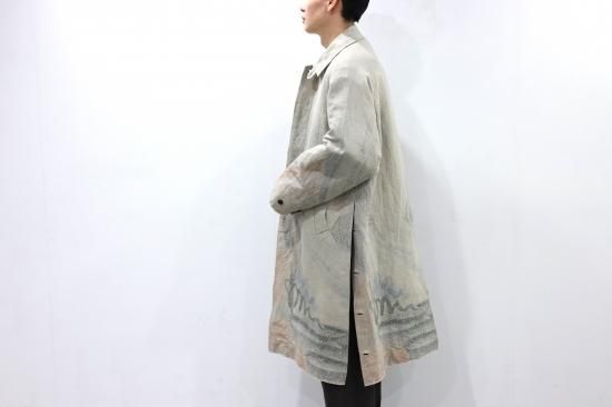 YOKE | JACQUARD BAL COLLAR COAT(BEIGE) | ジャガードバルカラー