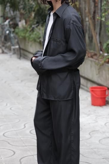 YOKE | CUPRO JUMP SUIT(BLACK) | キュプラジャンプスーツ(ブラック