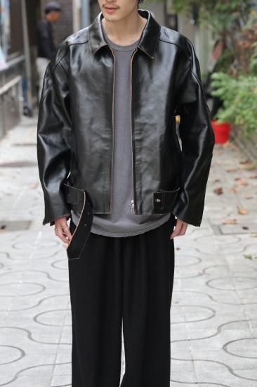 ANCELLM | アンセルム H.L ZIP UP JACKET(BLACK) / ホースレザージップ