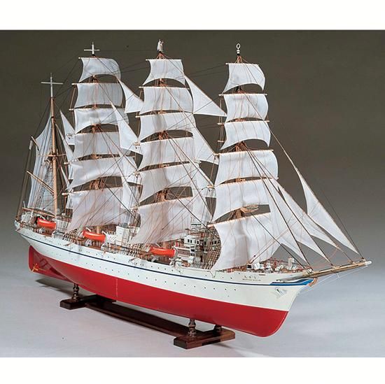 木製帆船模型 日本丸（1/80スケール・全長 1,390mm・完成重量 5,000g）
