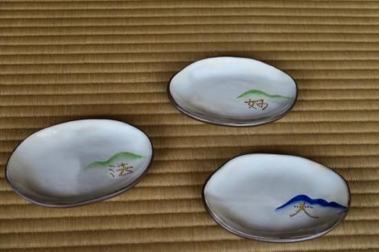 五山送り火5客揃い銘々皿 - 京都祇園の和食器・清水焼の陶磁器 食器の