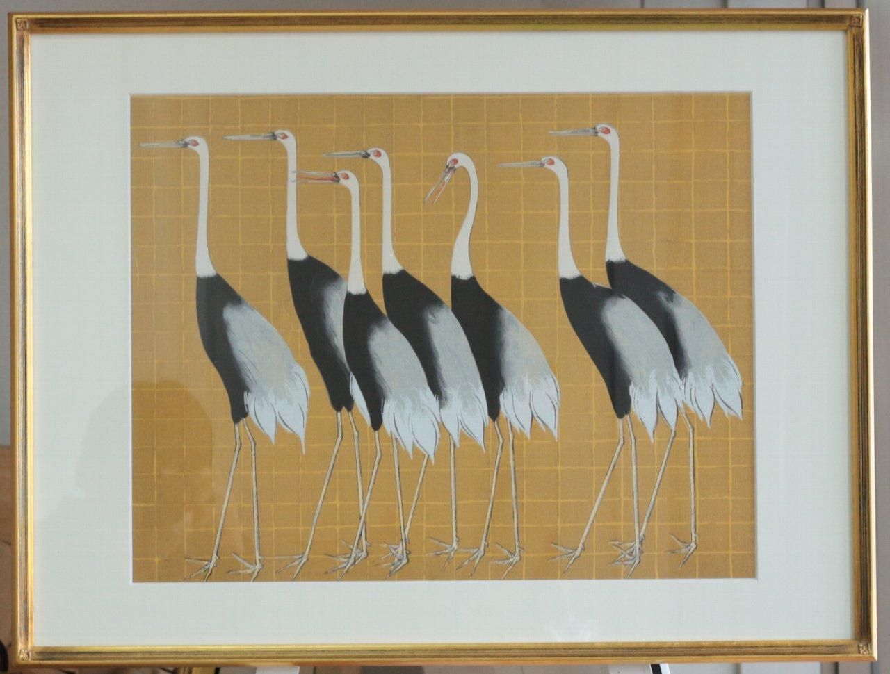 木版画 尾形光琳 「群鶴図～丹青社版」 商品番号31011801- 絵のある