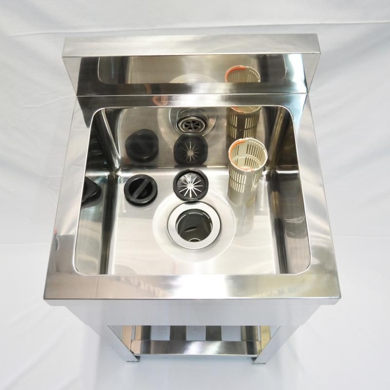 ステンレス 一槽シンク 流し台 W450×D450×H800 バックガードあり CHA