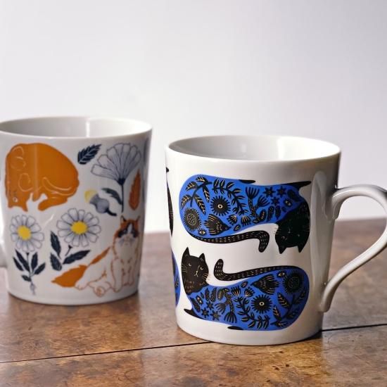 Orie -猫と花の器- マグカップ（全2種） | 美濃焼 - 梅陶器